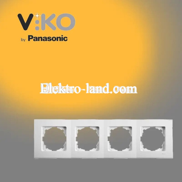  Рамка четверная горизонтальная белая VIKO LINNERA 